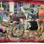 Die Augen Einen Spalt Geöffnet